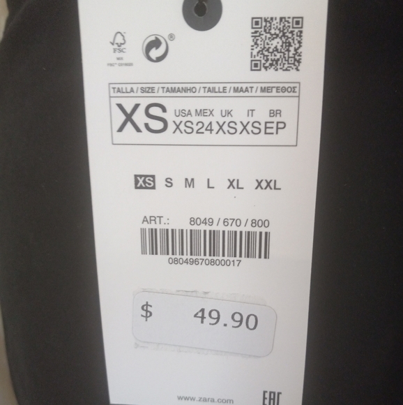 ZARA Black Velvet Twist Front Mini Skirt NWT - Picture 6 of 6